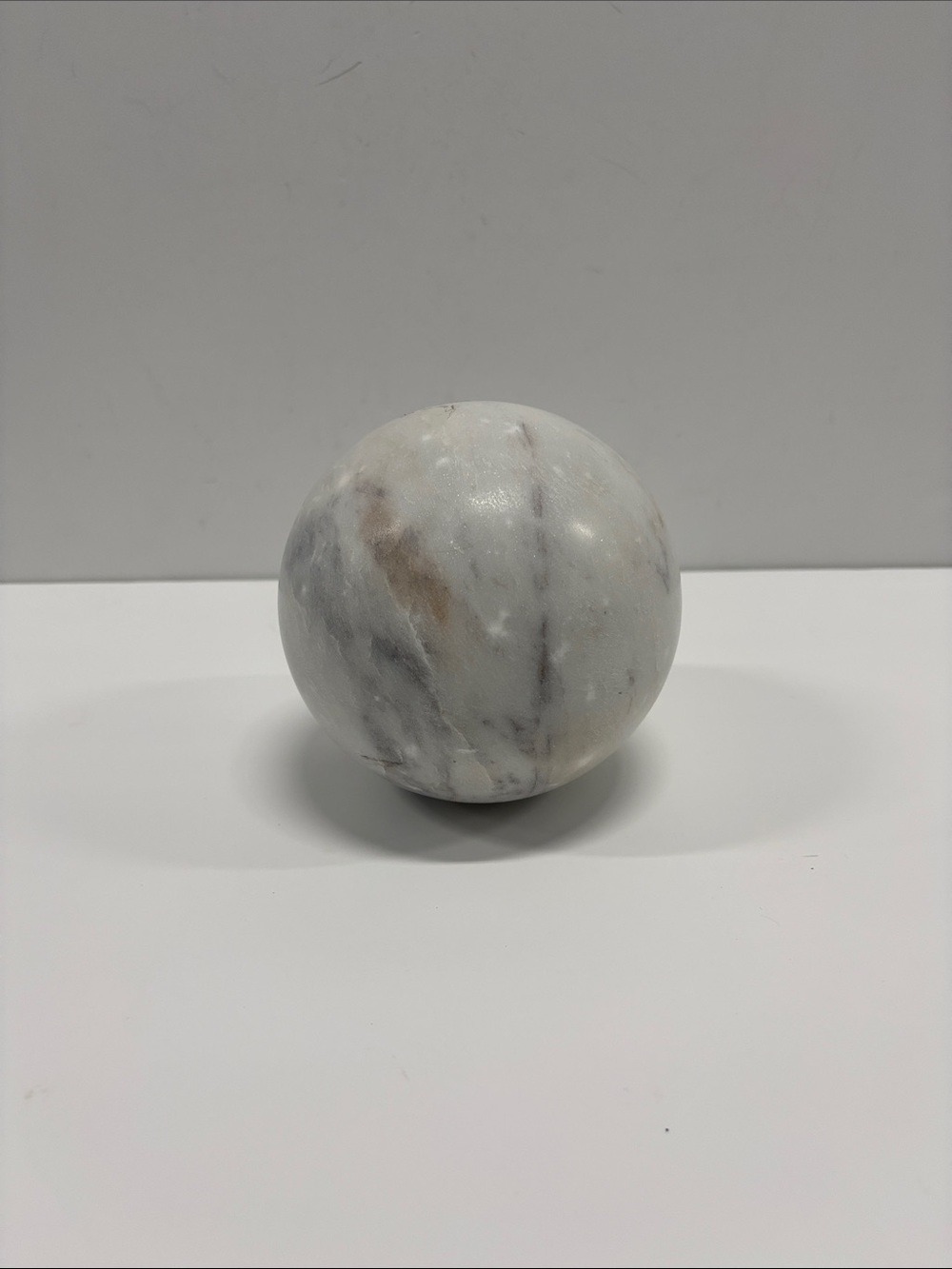 Marble Decorative Sphere - White and Gray Home Accent